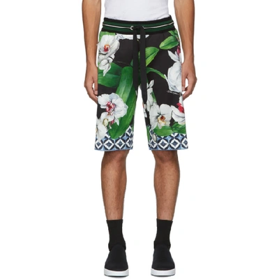 Dolce & Gabbana Dolce And Gabbana Multicolor Orchid Jogging Shorts In Multicolored