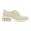 NICHOLAS KIRKWOOD NICHOLAS KIRKWOOD OFF-WHITE TWEED CASATI PEARL DERBYS