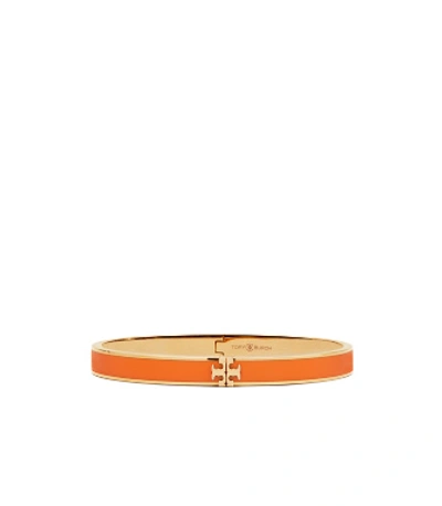 Tory Burch Kira Enameled Bracelet In Tory Gold / Orange