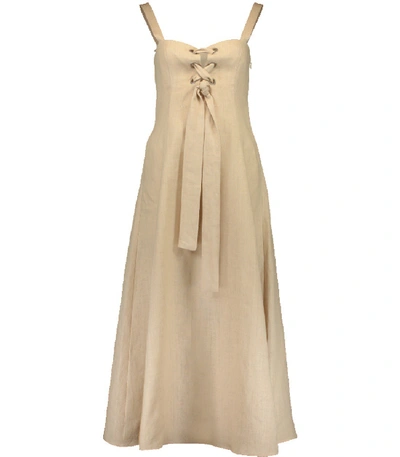 Mara Hoffman Mei Tie Midi Dress In Beige