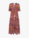 Figue Kalila 1/2-sleeve Ikat Caftan Dress In Noifp
