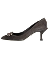 Dolce & Gabbana Black Suede Crystal Heels Pointy Pumps In Brown