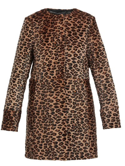 Drome Animalier Cowhide Coat In Leopard