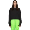 OFF-WHITE OFF-WHITE BLACK CROPPED SHIFTED SWEATSHIRT