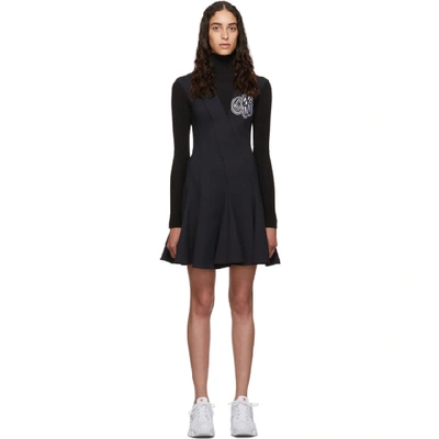 Off-white Cheerleader Multiwaves Dress In Black