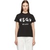 MSGM MSGM BLACK PAINT BRUSHED LOGO T-SHIRT