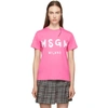 MSGM MSGM 粉色涂绘徽标 T 恤