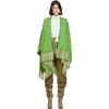 GUCCI GREEN & YELLOW JACQUARD STRIPE GG PONCHO