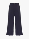 Gucci Viscose Culotte Pant With Web In Blue