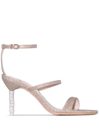 Sophia Webster Metallic Gold Rosalind 85 Glitter Sandals