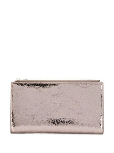 Mm6 Maison Margiela Crinkle Bi-fold Wallet - 银色 In Silver