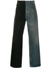 BALENCIAGA BALENCIAGA TWO-TONED FLARED DENIM JEANS - 蓝色