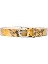 Isabel Marant Zap Snake-effect Textured-leather Belt In Yellow