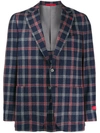ISAIA PLAID FITTED BLAZER
