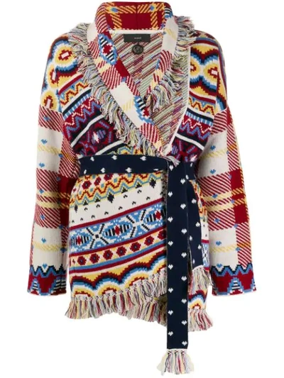 Alanui Lapponia Cashmere Fair-isle & Tartan Patchwork Cardigan In Multicoloured