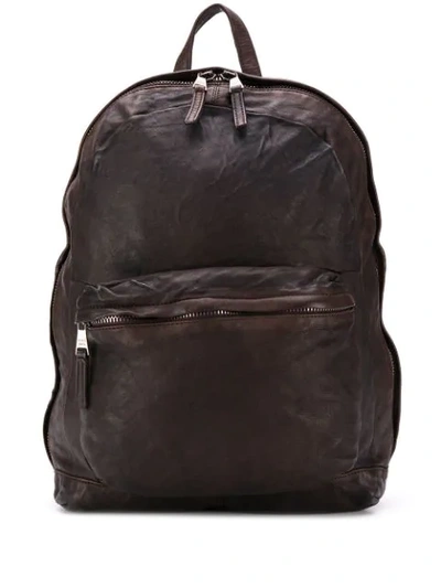 Giorgio Brato Crinkle Effect Backpack In Brown