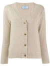 PRADA RIB-KNIT TRIMMED CARDIGAN