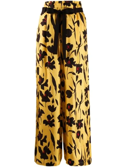 Alysi Floral-print Wide-leg Trousers In Ambra