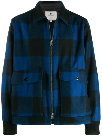 Woolrich Gingham Check Jacket In Blue