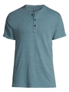 Rag & Bone Men's Classic Short Sleeve Henley In Blue Iron