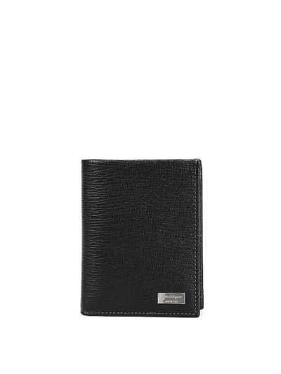Ferragamo Small Leather Wallet In Black
