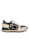 ATLANTIC STARS ALHENA GOLD-TONE LEATHER AND BLACK SNEAKERS