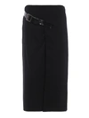 GIVENCHY WOOL CREPE SKIRT WITH DEEP VENT AND BELT