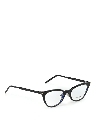 Saint Laurent Black Acetate And Metal Optical Glasses