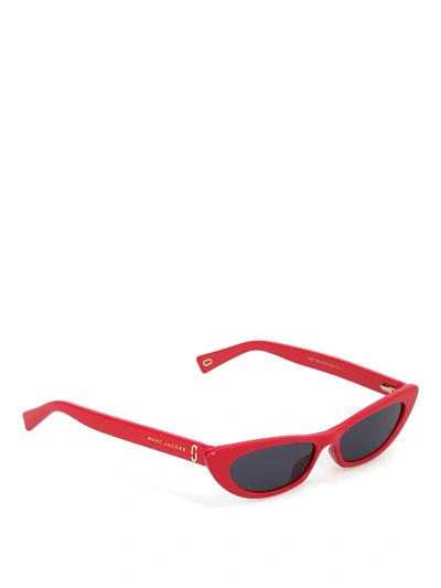 Marc Jacobs Slim Cat-eye Acetate Sunglasses In Red