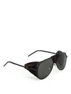 SAINT LAURENT CLASSIC 11 BLIND SUNGLASSES WITH HAIRCALF
