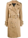 BALMAIN DOUBLE-BREASTED BELTED TRENCH COAT