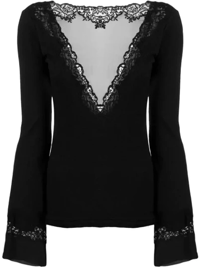 Ermanno Scervino Lace Inserts Jumper In Black