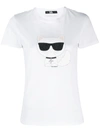 Karl Lagerfeld Embellished Cat Print T-shirt In White