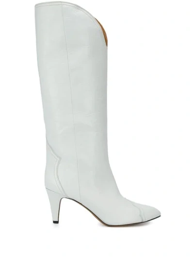 Isabel Marant Lestan Knee-high Leather Boots In White