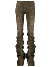R13 LEOPARD PRINT GATHERED SKINNY TROUSERS