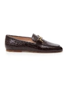 TOD'S TOD'S DOUBLE T CROCODILE EFFECT EMBOSSED LOAFERS