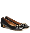 TORY BURCH GIGI LEATHER AND SUEDE PUMPS,P00400703