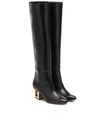 GIVENCHY TRIANGLE LEATHER OVER-THE-KNEE BOOTS,P00403005