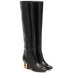 Givenchy Triangle High High Heels Boots In Black Leather In Black
