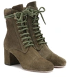 MIU MIU SUEDE ANKLE BOOTS,P00404102