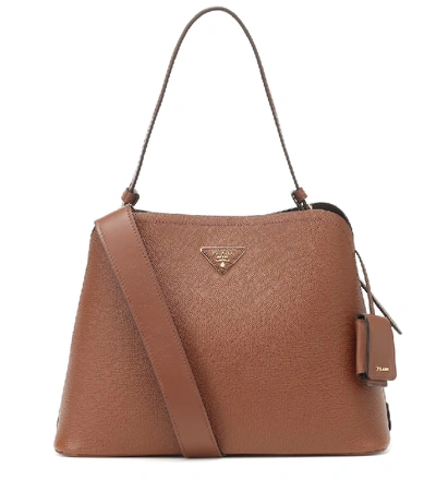 Prada Matinee Saffiano Leather Tote In Brown