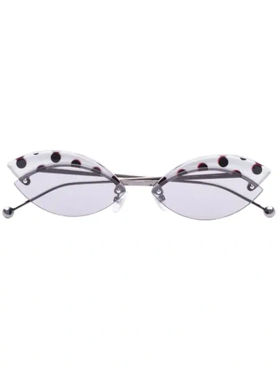 Fendi Eyewear Spotted Cat-eye Sunglasses - 银色 In Silver