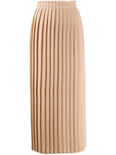 Mm6 Maison Margiela Long Pleated Skirt In Neutrals