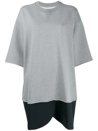 Mm6 Maison Margiela Oversized Sweatshirt Dress - 灰色 In Grey