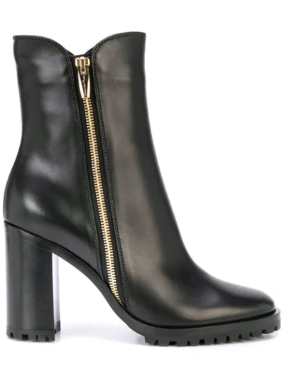 Gianvito Rossi Block-heel Ankle Boots - 黑色 In Mocha