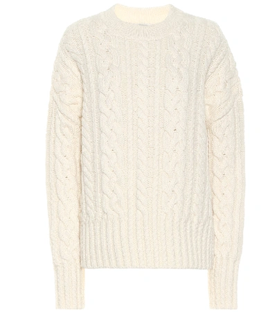 Ami Alexandre Mattiussi Cable-knit Wool Sweater In White