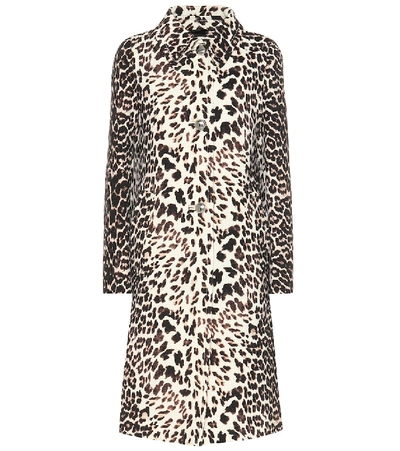 Prada Leopard Print Buttoned Coat - 大地色 In Animal Print