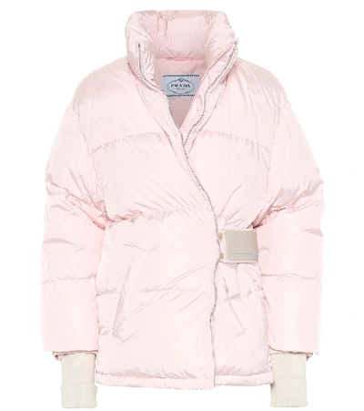 Prada Down Nylon Gabardine Jacket In Pink
