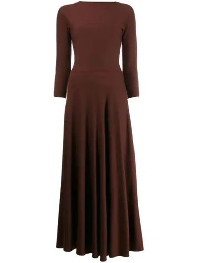 Aspesi Long-sleeve Maxi Dress - 棕色 In Brown