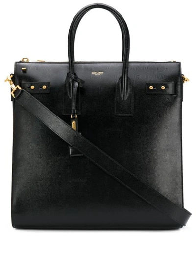 Saint Laurent Sac De Jour Tote Bag In Black,two Tone